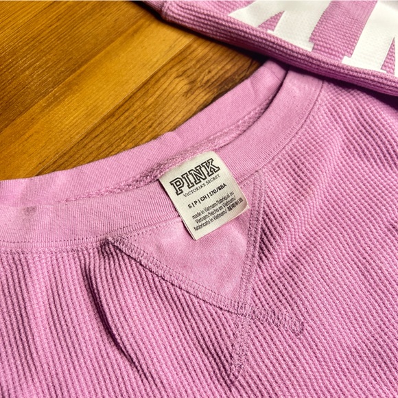 Victoria Secret PINK waffle long sleeve shirt pink colour - Picture 3 of 5